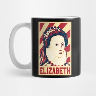 Elizabeth Queen Of England Retro Propaganda Mug